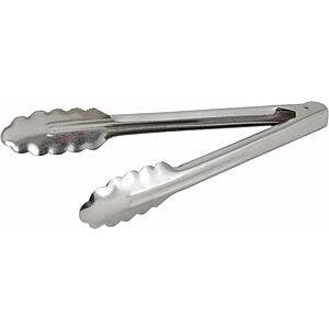 9" Winco Coiled Spring Heavyweight Stainless Steel Utility Tongs $2 