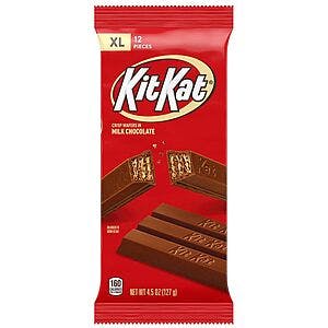 4.5-Oz Kit-Kat Milk Chocolate Wafer Bar (XL 12-Piece) 2 for $2.40 + Free Store Pickup on $10+ Orders