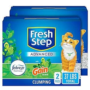 [S&S] $11.90: 2-Pack 18.5lbs Fresh Step Advanced Cat Litter w/ Gain Scent at Amazon