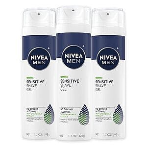 3-Pack 7-Oz Nivea Men's Shaving Gel (Sensitive Skin) $7 w/ Subscribe & Save