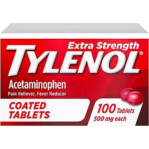100-Count Tylenol Extra Strength 500mg Acetaminophen Pain Reliever Coated Tablet $4 w/ Subscribe & Save