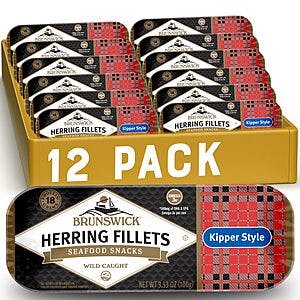 12-Pack 3.53-Oz Brunswick Boneless Kipper Style Herring Fillets $14.20 w/ S&S + Free S&H w/ Prime or $35+