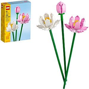 220-Piece LEGO Lotus Flowers Building Kit $9.60 