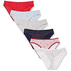 6-Pack Amazon Essentials Women's Cotton Bikini Brief Underwear $4.70 