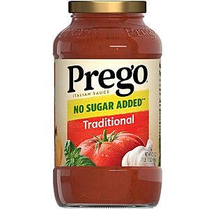 Prego Italian Tomato Pasta Sauce: 23.5-Oz No Sugar Added $1.80 w/ Subscribe & Save & Many More