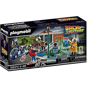 80-Piece Playmobil Back to the Future Part II Hoverboard Chase Playset $8 