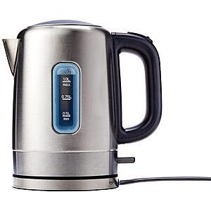 1500W 1L Amazon Basics Stainless Steel Electric Kettle w/ Automatic Shut Off $19 