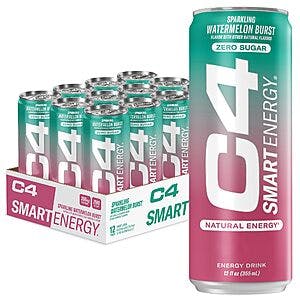 12-Pack 12-Oz C4 Smart Energy Drink (Watermelon Burst) $14 w/ Subscribe & Save & More