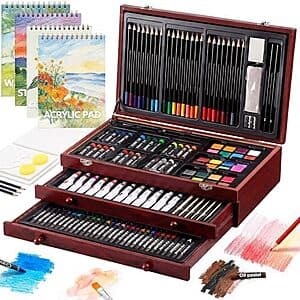 194-Piece Cool Bank Deluxe Art Set (Crayons, Oil Pastels, Acrylic Paints & More) $24.75