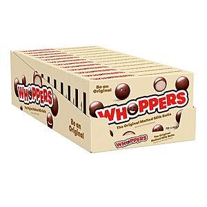 12-Pack 5-Oz WHOPPERS Malted Milk Balls Candy Boxes $9.25 w/ Subscribe & Save