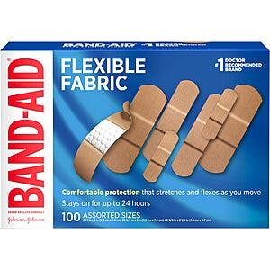 100-Count Band-Aid Flexible Fabric Adhesive Bandages (Assorted Sizes) $5.95 w/ Subscribe & Save