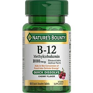 Nature's Bounty Vitamins & Supplements: Buy 1 Get 1 Free: 100-Ct Vitamin B12 2 for $6.10 & More