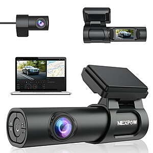 NEXPOW 4K Dash Cam Front & 1080p Rear w/ Built-in GPS $40 + Free Shipping