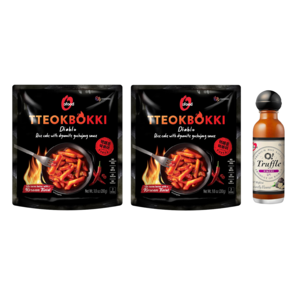 2-Pack 9.8-Oz Diablo Tteokbokki Spicy Korean Snack + 6.5-Oz O! Kimchi Truffle Hot Sauce $7 