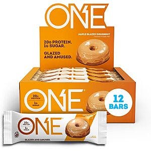 12-Pack 2.12oz. One Protein Gluten-Free Bars (Maple Glazed Doughnut) $13.65 w/ Subscribe & Save