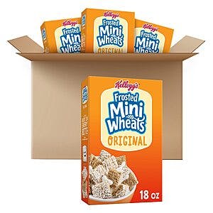 4-Pack 18-Oz Kellogg's Frosted Mini-Wheats Breakfast Cereal $6 w/ Subscribe & Save