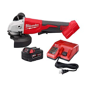 Milwaukee M18 18V Brushless 4-1/2" / 5" Grinder + 5.0Ah Battery & Charger $145 + Free Shipping