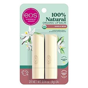 2-Pack eos 100% Natural & Organic Lip Balm Sticks (Vanilla Bean) $2.20 w/ Subscribe & Save