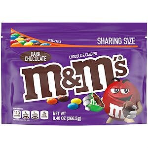 9.4-Oz M&M'S Dark Chocolate Candy (Sharing Size) $1.50 