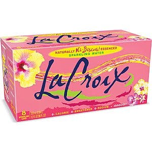 8-Pack 12-Oz LaCroix Naturally Sparkling Water (Hi-Biscus) $2.50 