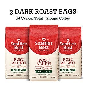 3-Pack 12-Oz Seattle's Best Coffee Post Alley Blend Ground Coffee (Dark Roast) $7.85 w/ Subscribe & Save
