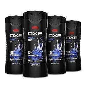 4-Pack 16-Oz Men's Axe Phoenix Refreshing Body Wash (Crushed Mint & Rosemary) $7.59 w/ S&S + Free Shipping w/ Prime or on $35+