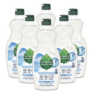 6-Count 19-Oz Seventh Generation Liquid Dish Soap (Fragrance Free) $14.80 w/ Subscribe & Save