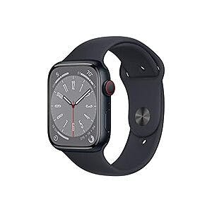 Open Box (New): 45mm Apple Watch Series 8 GPS + Cellular Smartwatch (Midnight) $290 + Free S/H w/ Prime