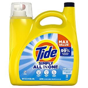 168-Oz Tide Simply Liquid Laundry Detergent (Refreshing Breeze) + $9.50 Amazon Credit $13.25 w/ Subscribe & Save