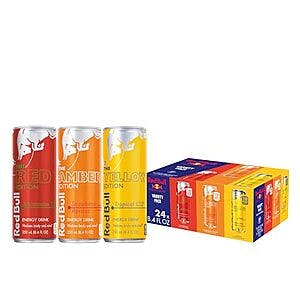 [S&S] $22.66: 24-Pack 8.4-Oz Red Bull Energy Drink Variety Pack (Red, Yellow, Amber Edition)