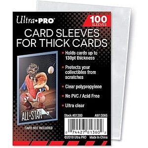 100-Count Ultra Pro Clear Thick Card Sleeves $1.50 