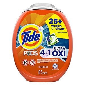 85-Ct Tide PODS Laundry Detergent Soap Pacs (Ultra Oxi) + $22.50 Amazon Credit $25.90 w/ Subscribe & Save