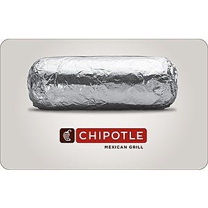 $50 Chipotle eGift Card (Email Delivery) $42.50 