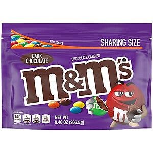 $1.27: 9.4-Oz M&M'S Dark Chocolate Candy (Sharing Size)