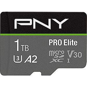 1TB PNY PRO Elite Class 10 U3 V30 A2 microSDXC Memory Card $68 + Free Shipping
