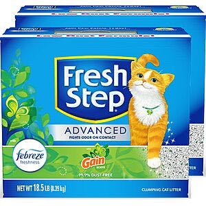 2-Pack 18.5lbs Fresh Step Advanced Cat Litter w/ Gain Scent $17.20 w/ Subscribe & Save