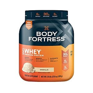 1.78-lbs Body Fortress 100% Whey Premium Protein Powder w/ Vitamins C, D & Zinc $13 w/ Subscribe & Save