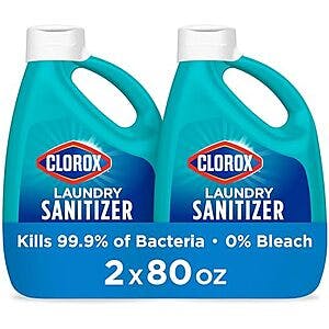 $10.79 w/ S&S: Clorox Laundry Sanitizer, Kills 99.9% of Odor-Causing Bacteria on Laundry, 80 Fl Oz, Pack of 2