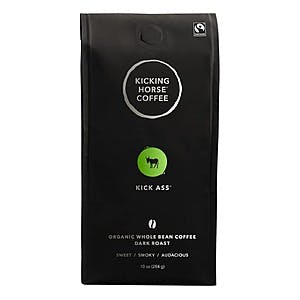 10-Oz Kicking Horse Whole Bean Organic Coffee (Dark Roast) $3.30 w/ Subscribe & Save