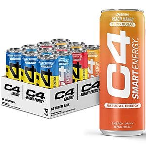 12-Pack 12-Oz C4 Smart Energy Drink (Various) from $12.95 w/ Subscribe & Save