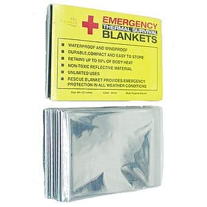 4-Pack Raywer Emergency Thermal Survival Blankets $3 