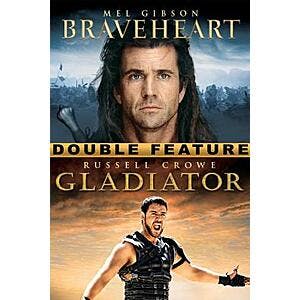 Braveheart (1995) + Gladiator (2000) (4K UHD Digital Film) $8 