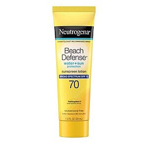 Select Target Stores: 1oz Neutrogena Beach Defense SPF 70 Sunscreen Lotion Free + Free Store Pickup