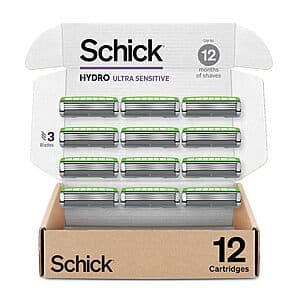 Select Accts: 12-Ct Schick Hydro Men's Sensitive 3-Blade Razor Refills $13.05 w S&S & More