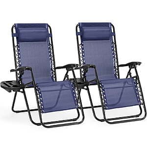 2-Pack CONCETTA Zero Gravity Patio Recliner Chairs w/ Pillow (2 Colors) $53 + Free Shipping