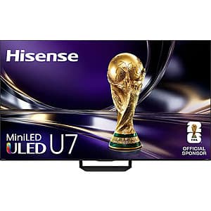 Hisense U7 4K 165Hz MiniLED QLED TV (2026): 85" $1400 or less, 65" $850 or less + Free S&H