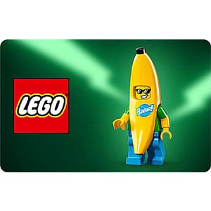 LEGO digital gift card in various denominations from $10 to $250.