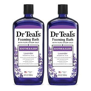 2-Pack 34-Oz Dr Teal's Foaming Bath with Pure Epsom Salt (Lavender) $8.40 or Less w/ Subscribe & Save