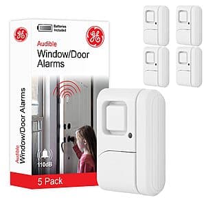 5-Pack GE Personal Home Security Window and Door Alarm w/ Wireless Chime/Alarm $10.65