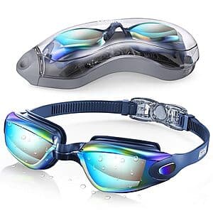 Aegend No Leaking Anti Fog UV Protection Swimming Goggles w/ Case $3
